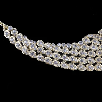 Indien Stil kvinder Bryllup Smykker Sæt Krystal halskæde, øreringe sæt Brude Fest Smykker Tilbehør peacock fashion style