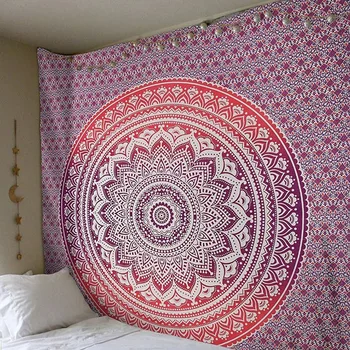 Indisk Bohemian Tæppe Farvet Trykt hjem Dekorative Mandala Gobelin 210cmx150cm 150cmx150cm Boho sengetøj, lagen
