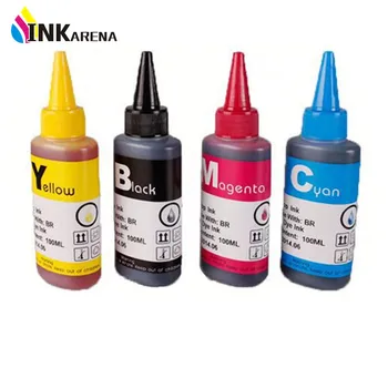 INKARENA Flaske Universal 4 farvestofbaserede 100 ML Premium-Dye Blæk Genopfyldt blæk Erstatning for HP 920 655 178 364 Printer blæk Refill