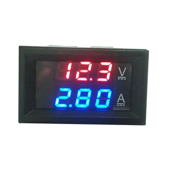Inpelanyu 100 v DC 10A Bil Voltmeter Amperemeter Blå + Rød LED Amp Dobbelt Digitalt Amperemeter Voltmeter Gauge