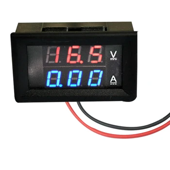 Inpelanyu 100 v DC 10A Bil Voltmeter Amperemeter Blå + Rød LED Amp Dobbelt Digitalt Amperemeter Voltmeter Gauge