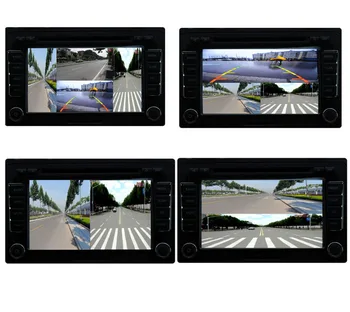 Intelligent Quad channel Bil kamera, videooptager, DVR til Bagside Forside kamera Fire Split-Screen med Fjernbetjening