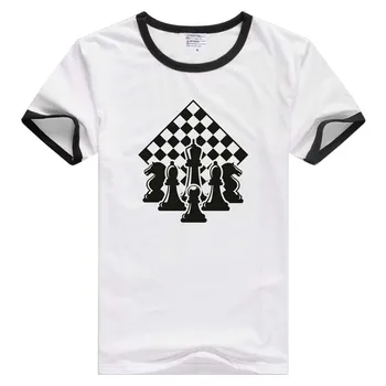 Internationale skakspil Skakbræt korte ærmer mænd casual T-shirt med Cool Print tee GA143