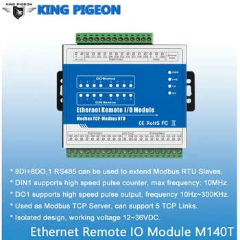IOT RTU Modul Modbus TCP Ethernet Remote IO-Modul 8DI+8DO Understøtter Høj Hastighed, Puls Tæller, SRO, OPC M140T
