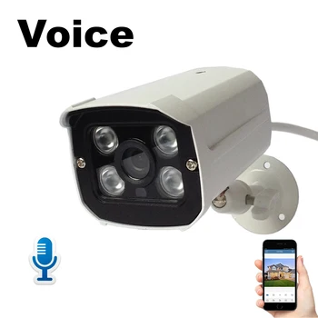IP-Kamera Lyd med Mikrofonen 1080P Voice & Video Monitor 2MP Vandtæt Sikkerhed Overvågning Kamera til Home Safe ONVIF P2P