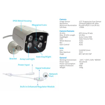IP Kamera Udendørs 1080P Video Overvågning, Sikkerhed Kamera Sikkert Hjem ONVIF Cloud-Motion Detection Vandtæt Kamera Overvågning