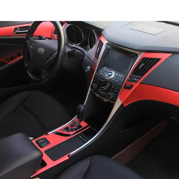 Ipoboo Car-Styling Helt Ny Bil Interiør Center Konsol Ændre Farve Carbon Fiber Molding Mærkat Decals Til Hyundai Sonata