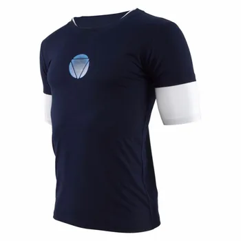 Iron Man 3 Tony Stark Marineblå T-shirt Nat Lysende Midten af Ærmet t-Shirt basic Tee Blå Logo Toppe