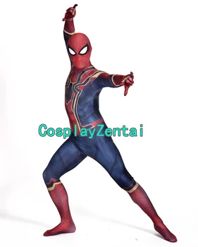 Iron Spider passer Spiderman Homecoming Cosplay Halloween Kostume 3D Spandex Zentai Dragt
