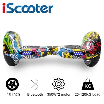 IScooter hoverboard bluetooth 10 tommer, to-hjulet smart selvstændig balancering scooter elektrisk skateboard med højttaler Hover board UL2722