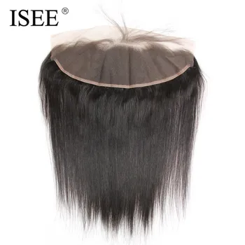 ISEE 13x4 Blonder Frontal Lukning Med Baby Hair Straight Hair Extension Remy Human Hair Hand Tied