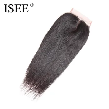ISEE Straight Hair Lace Lukning Remy Human Hair 4