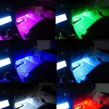 ISincer Bil RGB LED Strip 4*9pcs SMD 5050 10W Bilen Dekorative Atmosfære Strip Auto Vej-Gulvtæppe Lys Fjernbetjening