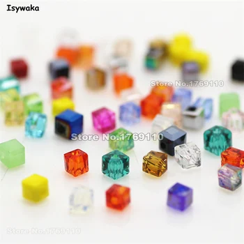 Isywaka 980pcs Cube 3mm Blandet Farve-Pladsen Østrig Krystal Perler Glas Charm Perler Løs Spacer Perle DIY Smykker at Gøre