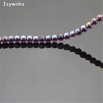 Isywaka Lilla AB Farve 270pcs 6mm Rund Glat Glas Perler Løs Spacer Perler til gør det selv Smykker at Gøre Østrig Krystal Perler
