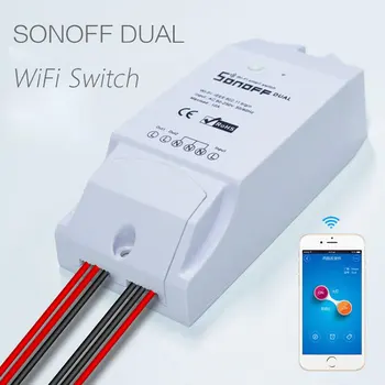 Itead Sonoff Dobbelte Wifi Smart Switch Smart Home Automation, Intelligente Trådløse Fjernbetjening Diy Kontaktur Kontrol Via Ios Android
