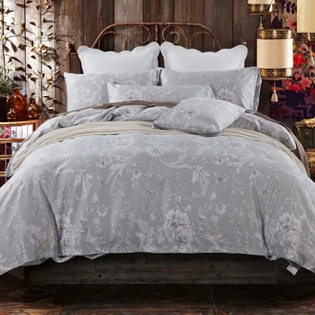 IvaRose 2017 Luksus Pastorale stil print satin bomuld strøelse sæt Queen/King size sæt 4stk seng i en pose blomster og fugle sengelinned