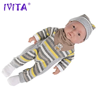 IVITA 16tommer 2kg Dreng Øjne Åbnede Silikone Reborn Dukker Baby i Live Realistisk Dukke Reborn Dukker Babyer Silicium Baby Dukker Nyfødte