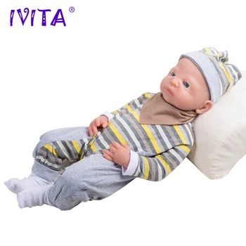 IVITA 21inch 4.9 kg Pige, Høj Kvalitet Silikone, som er Genfødt Stardolls Baby Født på hele Kroppen i Live, Badekar Dukke XMAS Gave, Legetøj Baby Doll Genfødt