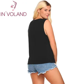 I'VOLAND Kvinder Tank Tops Overdimensionerede Mode Ærmeløs Camisole Solid Løs Front Lace-Up Trænings-og Kvindelige Stranden Camis Plus Størrelse