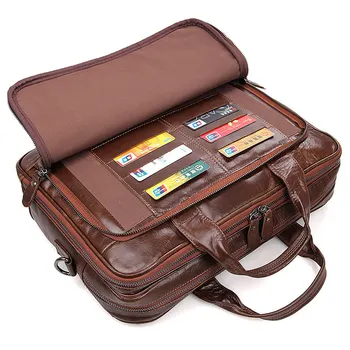 J. M. D Classic Ægte Læder Mænd skuldertaske Messenger Taske Business Rejsetaske Hånd taske for Laptop Taske 7005