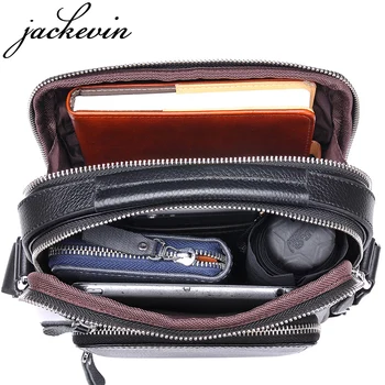 JACKKEVIN Top Kvalitet Ægte Læder Taske Mænd iPad Tabelt Cowskin Crossbody Taske Mænds Tasker & Messenger Tasker til Gave