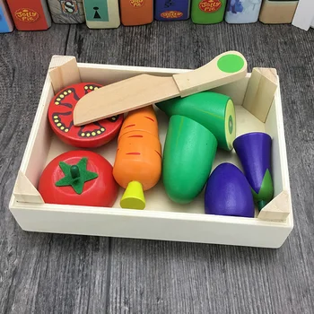 JaheerToy Baby Legetøj for Børn, Køkken Legetøj Sæt Montessori Uddannelsesmæssige Forældre-barn-Interaktion, skære Grøntsager og Frugter