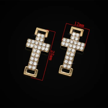 JAKONGO Forgyldt Crystal Cross-Stik til smykkefremstilling Øreringe Tilbehør Resultaterne DIY 25x12mm 5pcs/masse