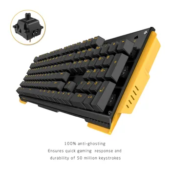 James Æsel 619 104keys Mekanisk Gaming Tastatur med Gateron Skifte Spil Tastatur USB-Kabel Til PC-Gamere uden Baggrundsbelysning