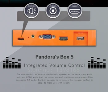 Jamma Version Pandora Max 5 960 i 1 Arcade Version Orange Jamma Multi Spil yrelsen HDMI/VGA-Udgang, HD 720P Arkade-Maskine, Kabinet