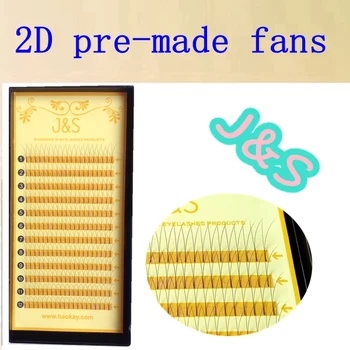 J&S 5trays/masse Engros-Korea 0.07 Silke Bløde Eksklusive, Individuelle Efterligning Mink Vipper 2D-fans Eyelash Extension Bløde, Naturlige