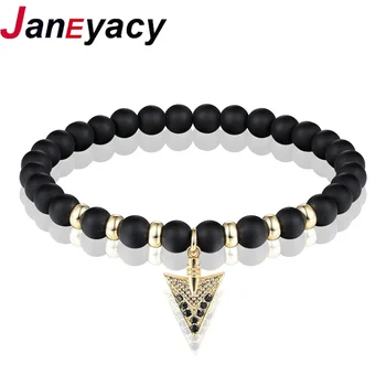 Janeyacy Mærke 2018 Mode Perler Armbånd til Kvinder Obsidian Elasticitet Kvinders Armbånd, Armbånd, Mode Smykker Pulsera mujer