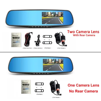 Jansite Bil DVR Dobbelt Linse Bil Kamera, Fuld HD 1080P Video-Optager bakspejl Med Rear view DVR Dash cam Auto Registrator