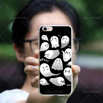 Jaomax Sjove Uhyggelig Skull Pumpkin Boo Halloween Tilfældet For iPhone 6 6S Plus 5 5S SE på 78 Plus X Gennemsigtig Silikone TPU-Phone Cover