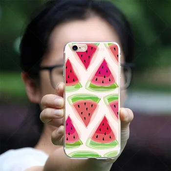 Jaomax Søde Sommer Frugt Citron Vandmelon Case Til iPhone 8 6 6S 6 Plus 5 5S SE 7 7 Plus X Gennemsigtig Blød Silikone Telefonens Cover
