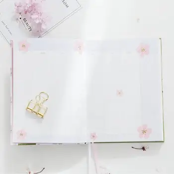Japansk Kawaii Søde Sakura Blomst Planner Mejeri Månedlig Ugentlig Plan Farverige Tom Linje Grid Dot Side 2018 Tidsplan Notebook-A5