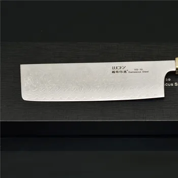 Japansk Nakiri damaskus cleaver køkkenknive 7 tommer kniv chopper køkken kniv skarpe damaskus stål knive gratis fragt 49