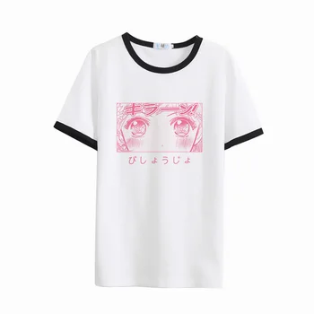 Japanske Søde Hårde Kvinder T-shirt i Blød Søster Sailor Moon Mælk Silke Kawaii Hvide T-Shirts Til Kvinder Harajuku Stil Grafiske Tees