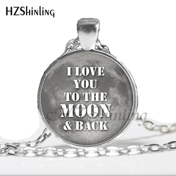 Jeg elsker dig til månen og tilbage Vedhæng Søde Par Dobbelt Halskæde kunst fødselsdag gave til bedste ven HZ1