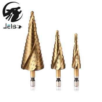 Jelbo 3stk 4-12/20/32mm Kegle Bor Trin Bor High Speed Stål trinbor for Metal Træbearbejdning Titanium Trin Bit-Værktøjer