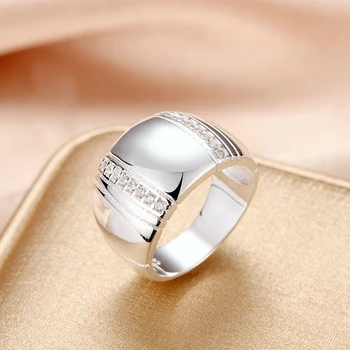 Jemmin 925 Sterling Sølv Kvinde/ Mand, Kæreste ' s Ring med CZ Krystal Bryllup Engagement Engros Mode Finger Ringe, Smykker