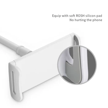 JERX 120CM store Universelle Fleksibel Lange Arme Mobiltelefon Holder Desktop Bed Dovne Beslag Mobilt Stativ Støtte til iPhone, IPad