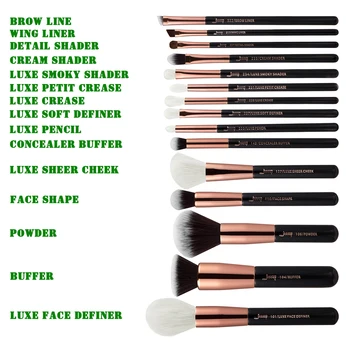 Jessup brushe 15Pcs/Sæt Professionel Makeup Pensler Sæt Makeup Brush Tools kit Foundation Pulver Definer Shader Liner T160