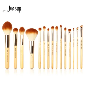Jessup Mærke 15pcs Skønhed Bambus Professionel Makeup Pensler pensel Sæt Gøre op Tools kit Foundation Pulver kosmetik