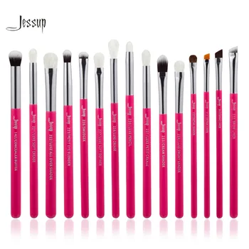 Jessup Rose-carmin/Sølv Makeup Pensler og børster, der er professionel Make up Børste Værktøjer kit EyeLiner Shader naturlige syntetisk hår