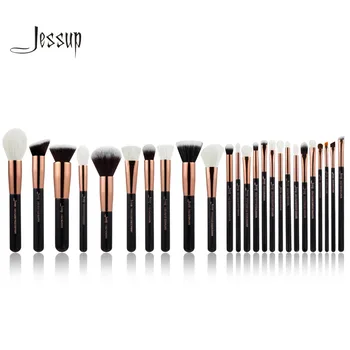 Jessup Rose Gold/Black Professionel Makeup Pensler Sæt Make up Børste Værktøjer kit Foundation Pulver Rødmer naturlige syntetisk hår