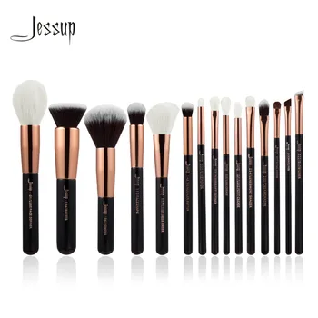 Jessup Rose Gold/Black Professionel Makeup Pensler Sæt Make up Børste Værktøjer kit Foundation Pulver Definer Shader Liner