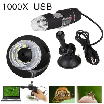 Jetery 2MP 1000X 8LED USB-Bærbare Digitale Mikroskop Video Kamera Forstørrelsesglas +Stand