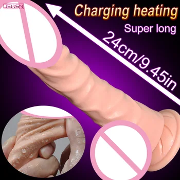 JEUSN Varme USB-Genopladelige Stor Realistisk Dildo Vibrator Mandlige Kunstig Penis Bløde Pik sexlegetøj Til Kvinde Sex-Produkter