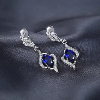 JewelryPalace Delikat Skabt Safir Drop Øreringe Dingle For Kvinder, Pure Massiv 925 Sterling Sølv Mode Charme Smykker